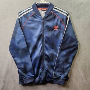 Adidas Jacket Youth Sz XL Blue Camo All Over Print SST Tracksuit Full Zip